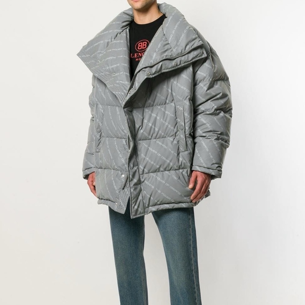 Balenciaga Silver Puffer Jacket
